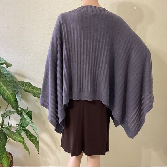 LULULEMON Forward Flow Poncho women’s one size Gray silk blend Ribbed - Picture 3 of 16